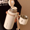New bowl lid cup large capacity thermos cup 316 stainless steel good-looking straw water cup female student three-drink thermos kettle