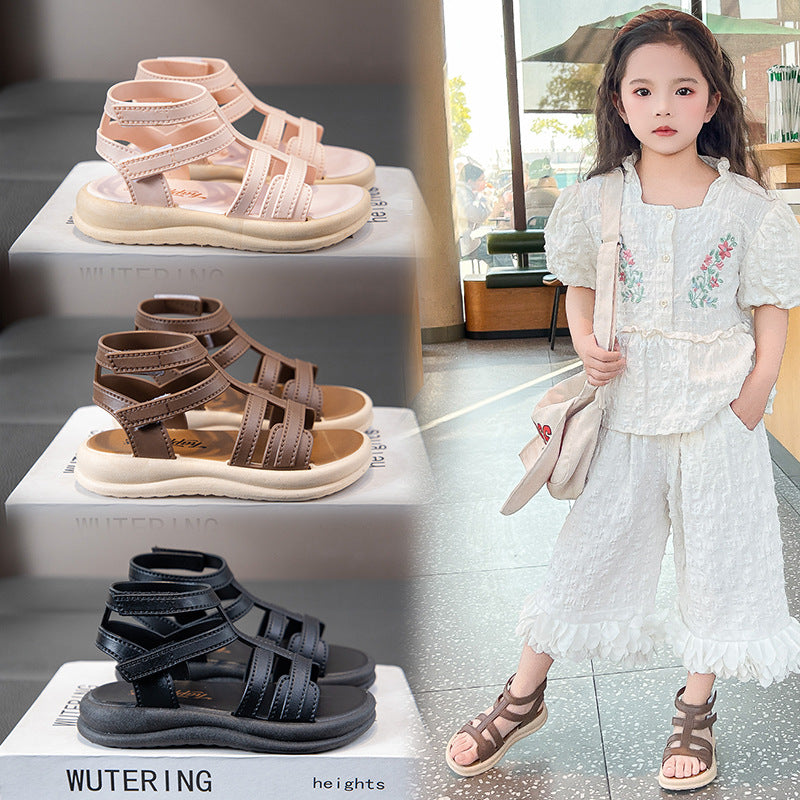 Girls' sandals: new  trendy summer styles for mid-to-large children, soft-soled, non-slip, kids' and toddler beach sandals for boys and girls