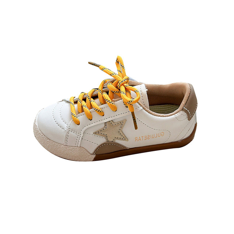 ins children's star board shoes 2025 spring and autumn new Korean version girls retro sports shoes boys flat baseplate shoes