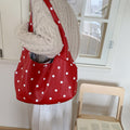 2025 new korean style ins polka dot shoulder bag - large capacity, fashionable, minimalist, versatile crossbody bag for commuting women