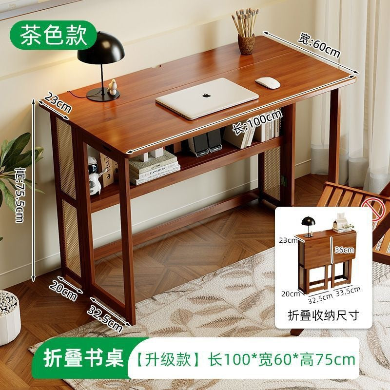 Study desk bookshelf all-in-one table small apartment bedroom for home foldable table computer desk student study writing desk