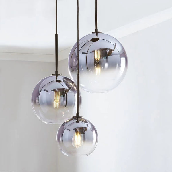 Nordic light luxury living room modern dining room chandelier simple dining room gradual change ball Hong Kong bar bedroom bedside lamps