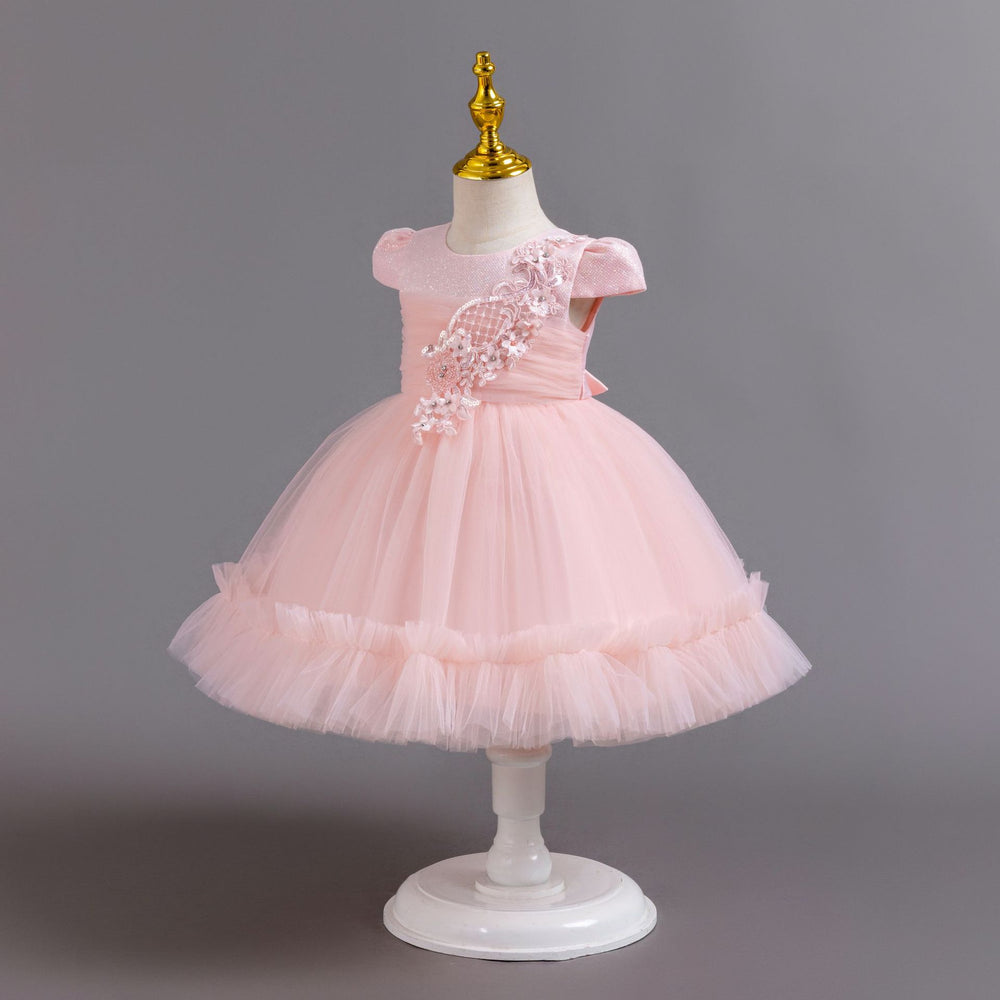 Ready-to-ship new baby girl dress - tulle flower cake princess dress - first birthday dress - baby dress