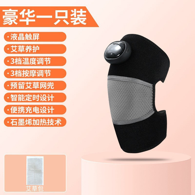 Electric heated knee massager - self-heating knee support for warmth, hot compress, cold knee relief, joint pain therapy device