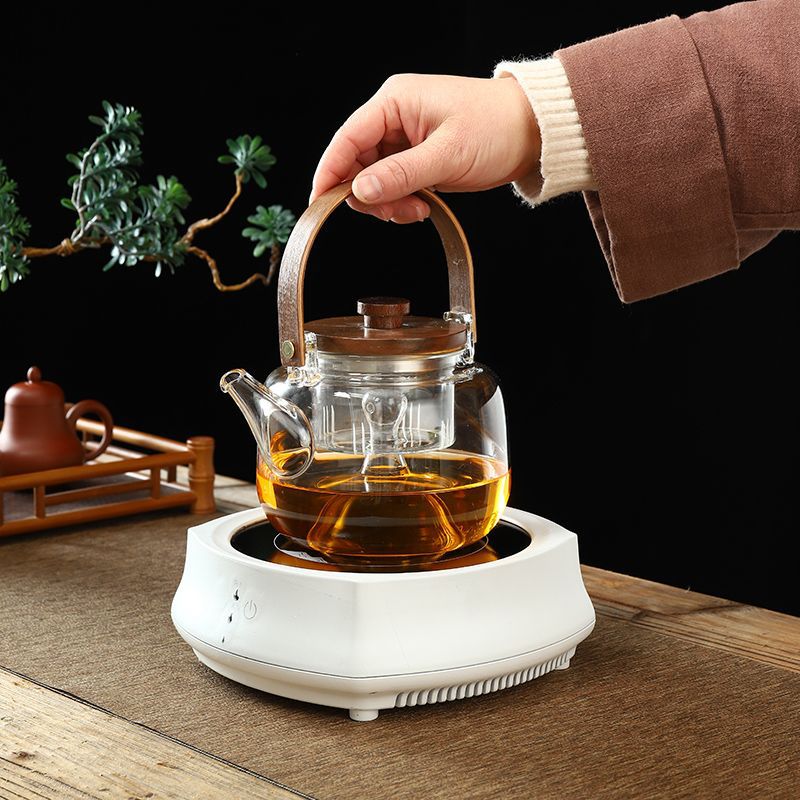 Thickened high temperature resistant tea maker steaming teapot glass handle kettle boiling water teapot heat preservation electric ceramic stove suit tea set
