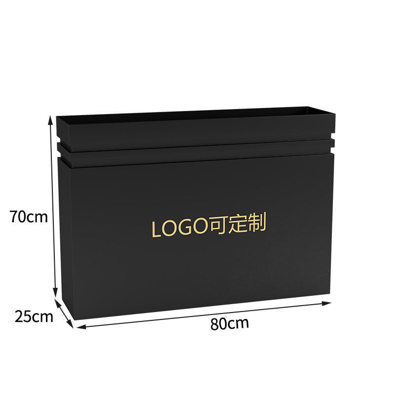 Outdoor wrought iron flower box grid combination fence commercial street square flower slot planting flower pot restaurant stainless steel flower bed