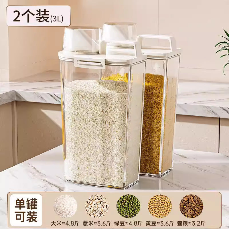 Japanese-style canned grain rice bucket - household insect-proof, moisture-proof, airtight flour storage container, noodle bucket, rice and grain storage box