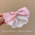 French retro satin bowknot ruched hair clip for women, 2026 new high-end hair accessory, updo side spring clip