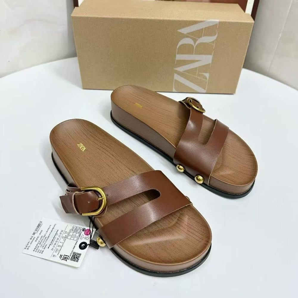 Za2025 spain 2025 summer new women's shoes summer flat shoes casual slip-on women's shoes fashion