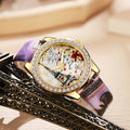 fashion snake print belt printing women's watch eiffel tower digital diamond-encrusted british watch student watch
