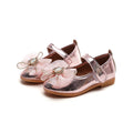 Girls'  spring new bowknot soft sole princess leather shoes for mid-to-large children - wholesale magic tape closure kids' shoes (direct from manufacturer)