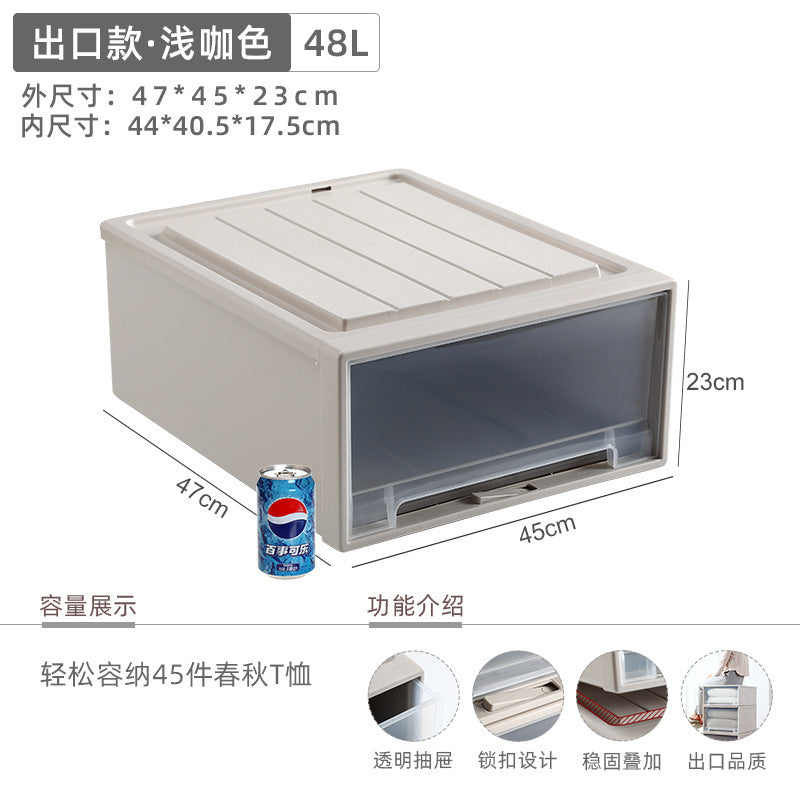 Younai transparent storage cabinet plastic finishing box wardrobe snack storage box clothes clothing drawer storage box