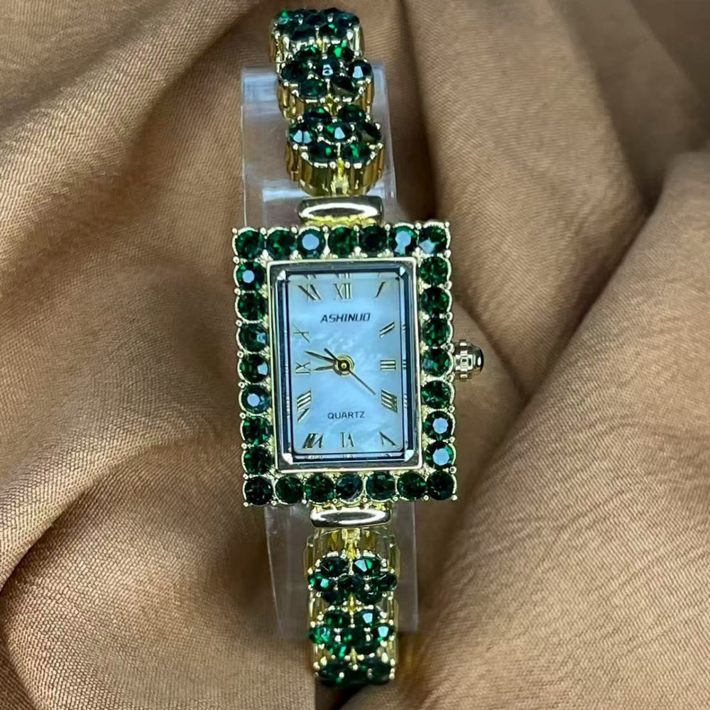 Ashnuo brand women's niche luxury square starry sky fashion alloy bracelet watch student quartz watch