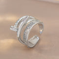 J17 steel color-full diamond nail ring