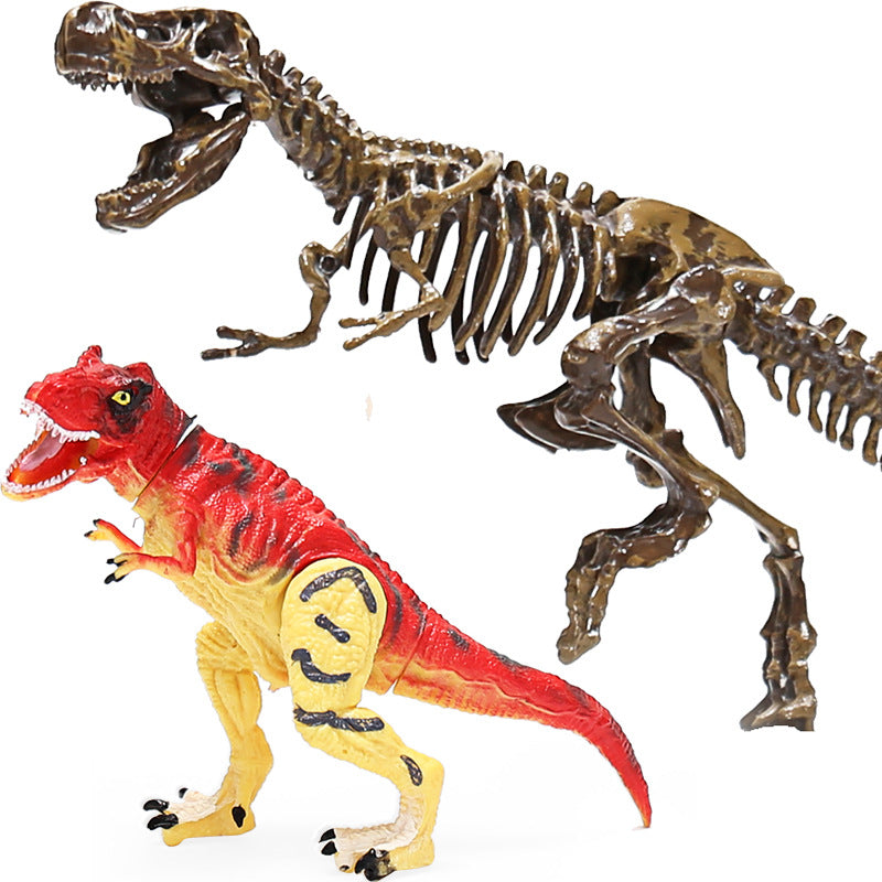 Kidsartificial dinosaur archaeological fossil toy educational excavation animal soft skeleton model patchwork boy tyrannosaurus rex
