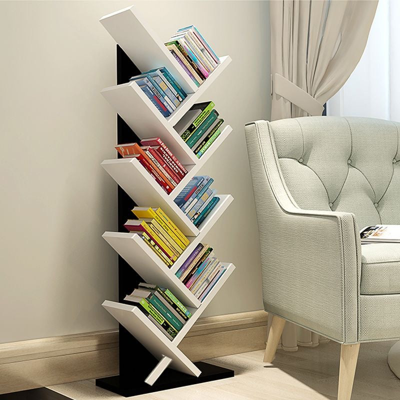 Solid wood bookshelf tree branch floor-standing bookcase storage rack living room wall bedside bedside table replacement bookshelf
