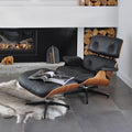 Eames single sofa lounge chair creative designer hotel genuine leather balcony lazy chair living room study sofa chair