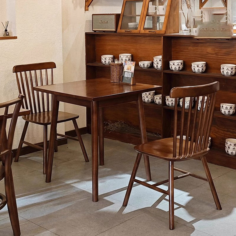 American retro cafe tables and chairs solid wood western restaurant chairs desserts milk tea shop Internet celebrity cake baking shop table