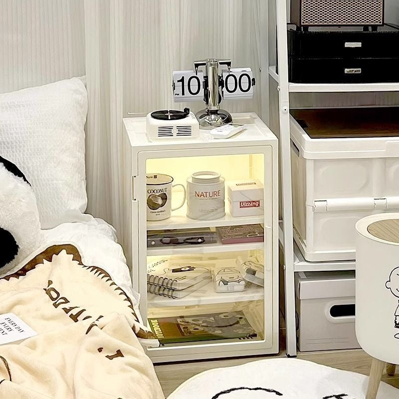 Bedside table for room, simple rental bedroom, household multi-layer bedside cabinet, plastic ins style creative storage rental house