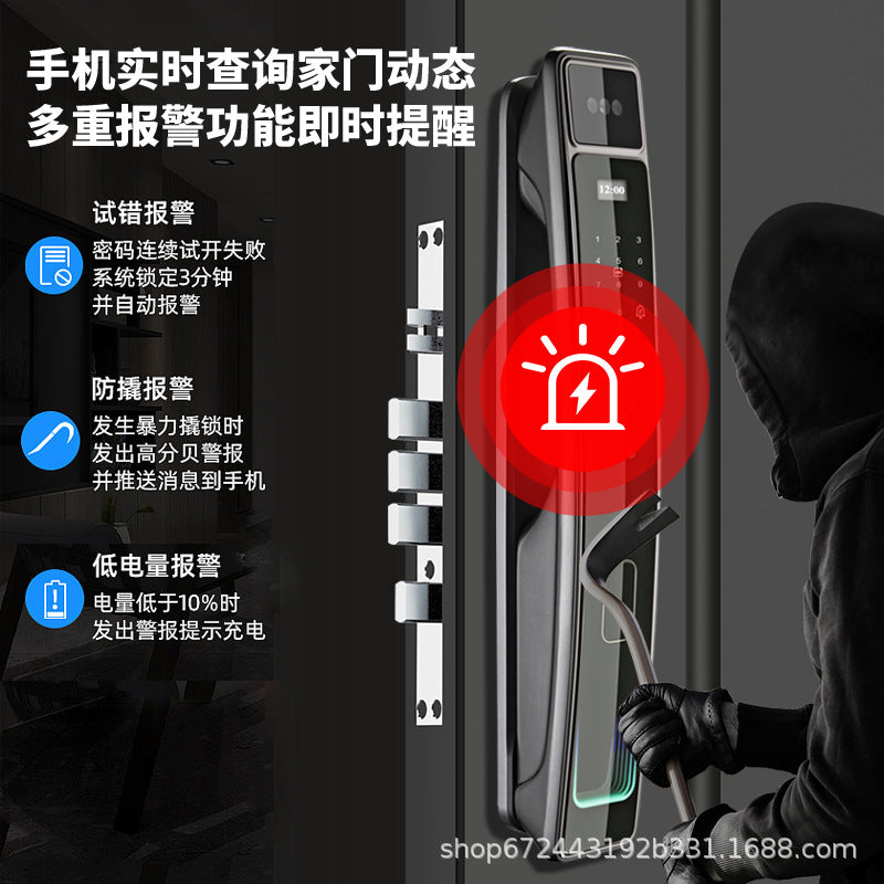 Fully automatic fingerprint lock for home security, anti-theft door, password lock, face recognition smart lock, remote electronic lock - factory wholesale