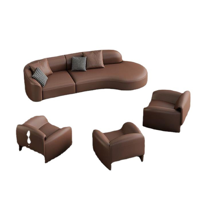 Hotel booth vip lounge sales office sofa leather sofa chair leather art combination genuine leather light luxury full genuine leather