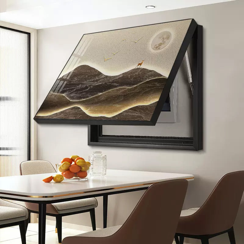 Rizhao Jinshan meter box decorative painting light luxury high sense push-pull blocking distribution box hanging painting mural