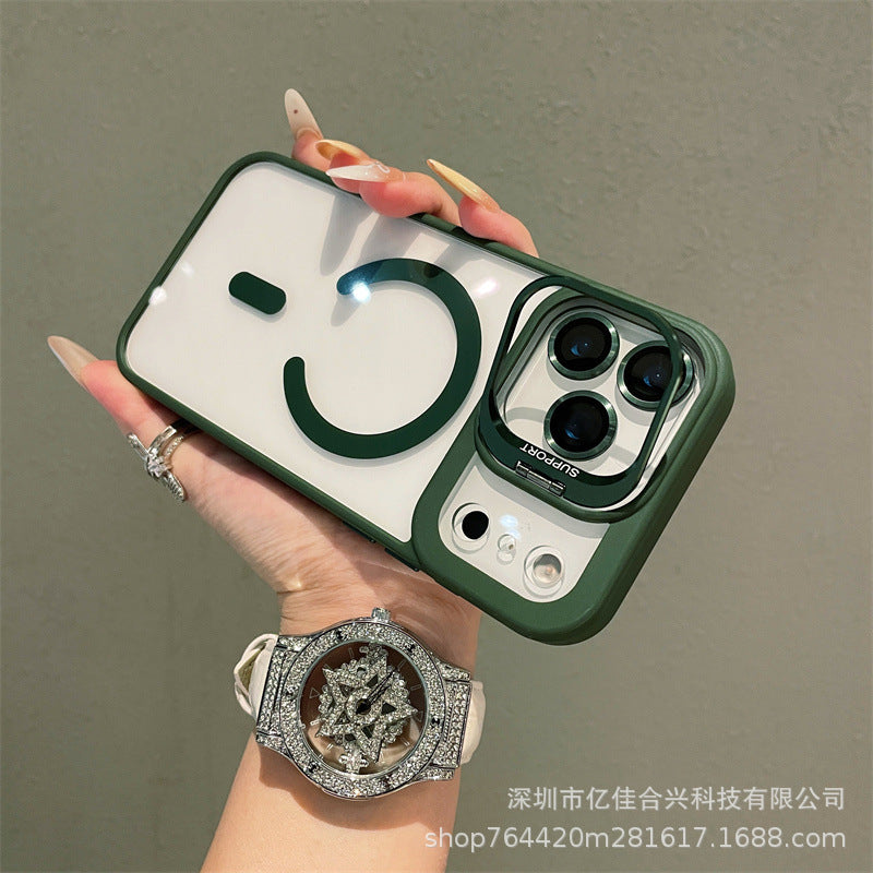 Apple 17promax lens holder magnetic phone case suitable for iphone16 with lens film 15 anti-fall case