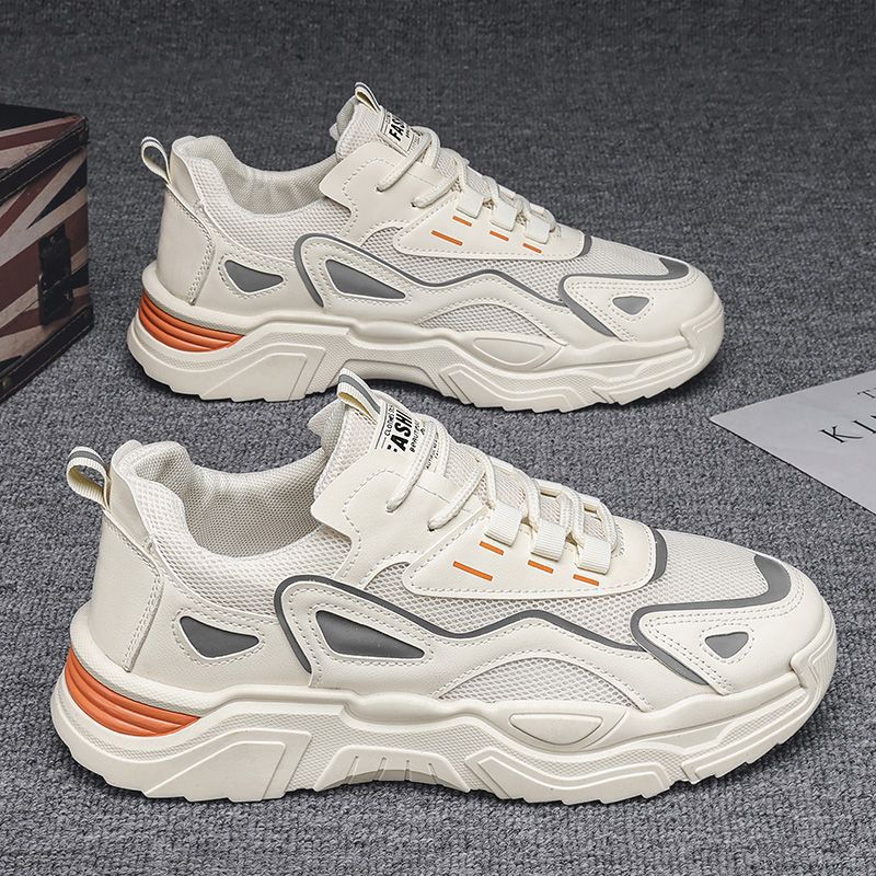 Men's shoes 2025 new trendy winter breathable athletic casual shoes running versatile student mesh height increasing chunky sneakers