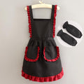 66 workwear suspender lace skirt black with burgundy + sleeves