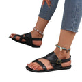 Fashionexportplus size buckle flats sandals women's cross-border retro one-piece buckle beach sandals sandals