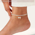 best-selling personalized creative 26-letter heart pendant tennis chain layered anklet versatile couple accessories