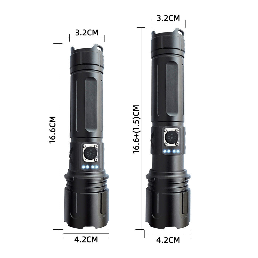 Cross-border new P70 strong light flashlight rechargeable focusing household outdoor special strong light long-distance flashlight wholesale