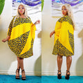 C6693 cross-border   fashion women's printed color block pullover long sleeve mini dress