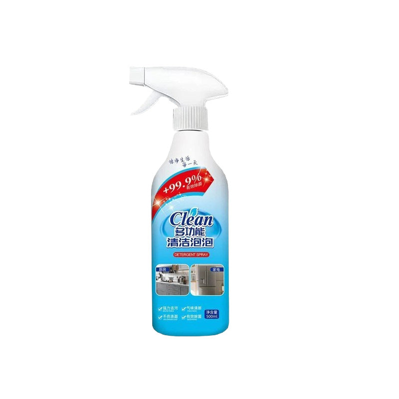 Multi-purpose cleaning foam: kitchen cleaner, bathroom degreaser, and stain remover