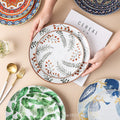 European-style light luxury banquet plating plates, restaurant artistic western dinner plates, pasta flat plates, ceramic american dinner plates, home-use steak plates