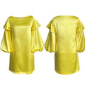 D3075  autumn plus size fashion women's loose puff sleeve european and american african mom dress cross-border dress
