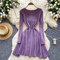 Fall and winternew arrivalsweater skirt bottom knitting shirt dress women's waist slimming look medium long inner a-line skirt