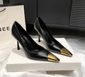2026 spring european and american fashion stiletto pointed-toe pumps with microfiber lining, metal embellishments, and breathable summer ultra-high heels for women