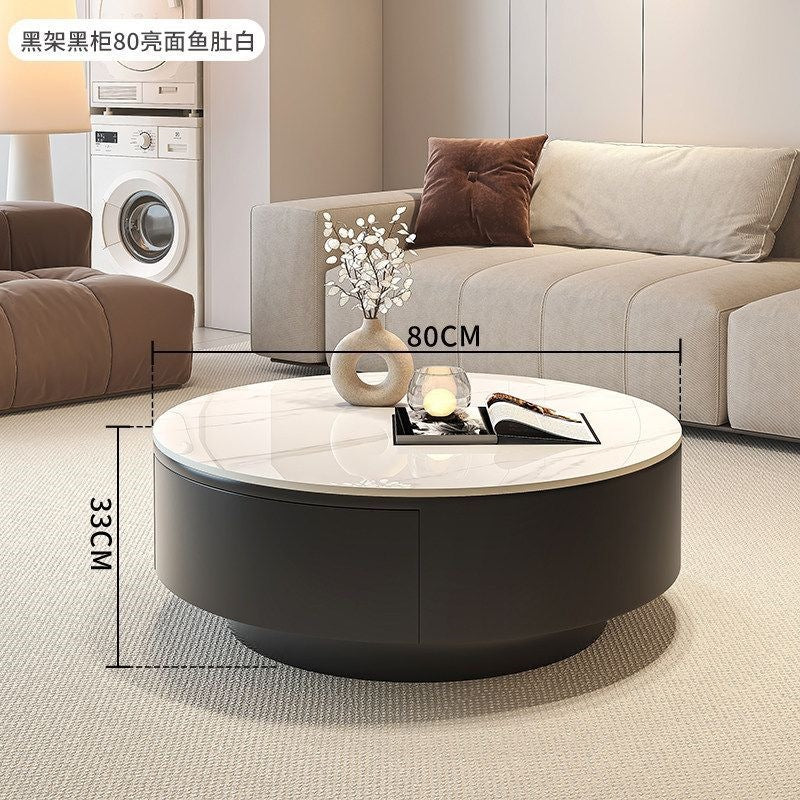 Round slate coffee table combination living room for home italian normcore tea table large and small apartmentaccessible luxuryclassy sense tea table