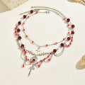 Gothic necklace wholesale: european and american retro multi-layer tassel light luxury niche high-end irregular moon pendant necklace for women