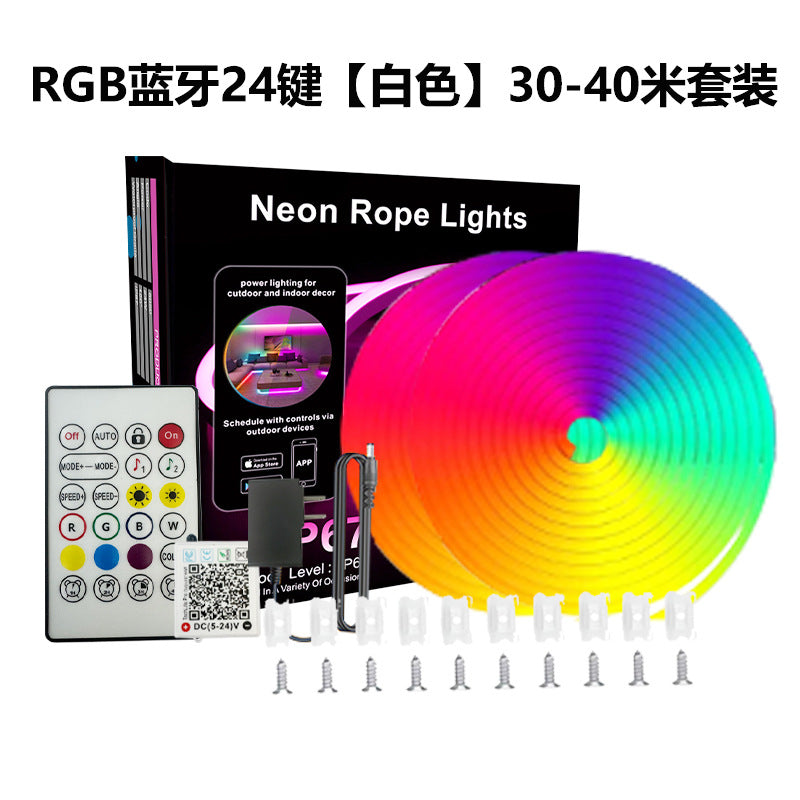 Bluetooth voice-activated magic neon light DIY horse racing water atmosphere light rgb silicone light strip 30 meters  spot