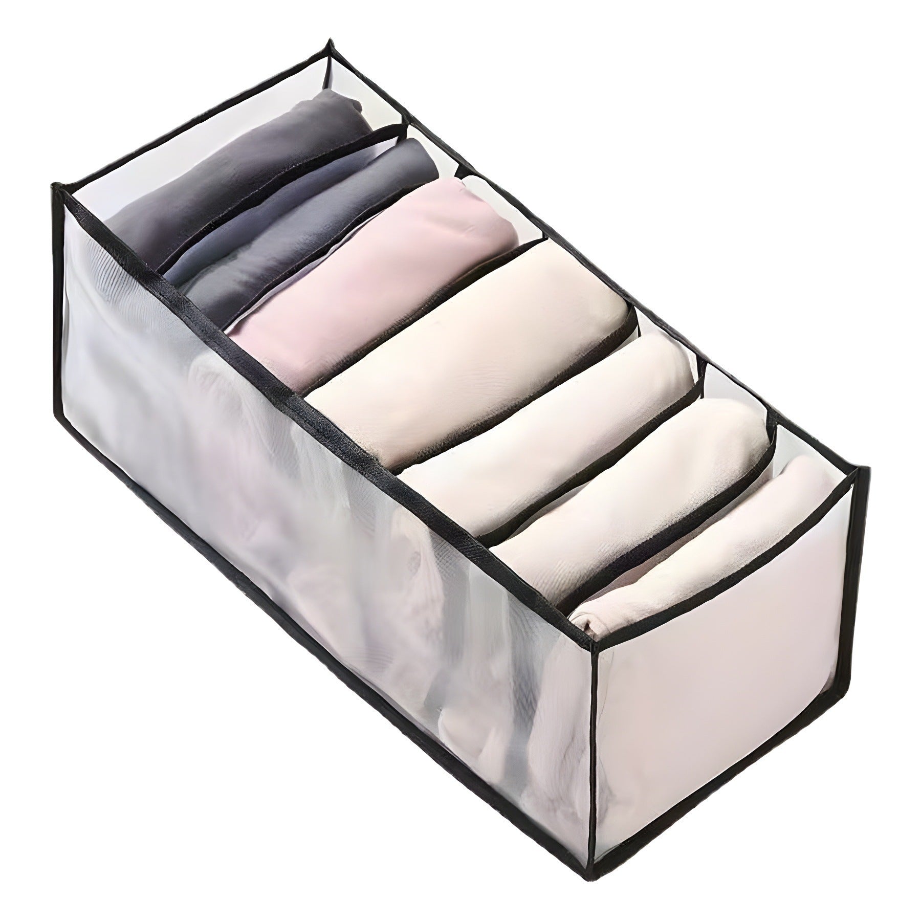 Cross-border underwear storage box, grid drawer type socks, three-in-one multi-functional mesh fabric drawer type finishing box