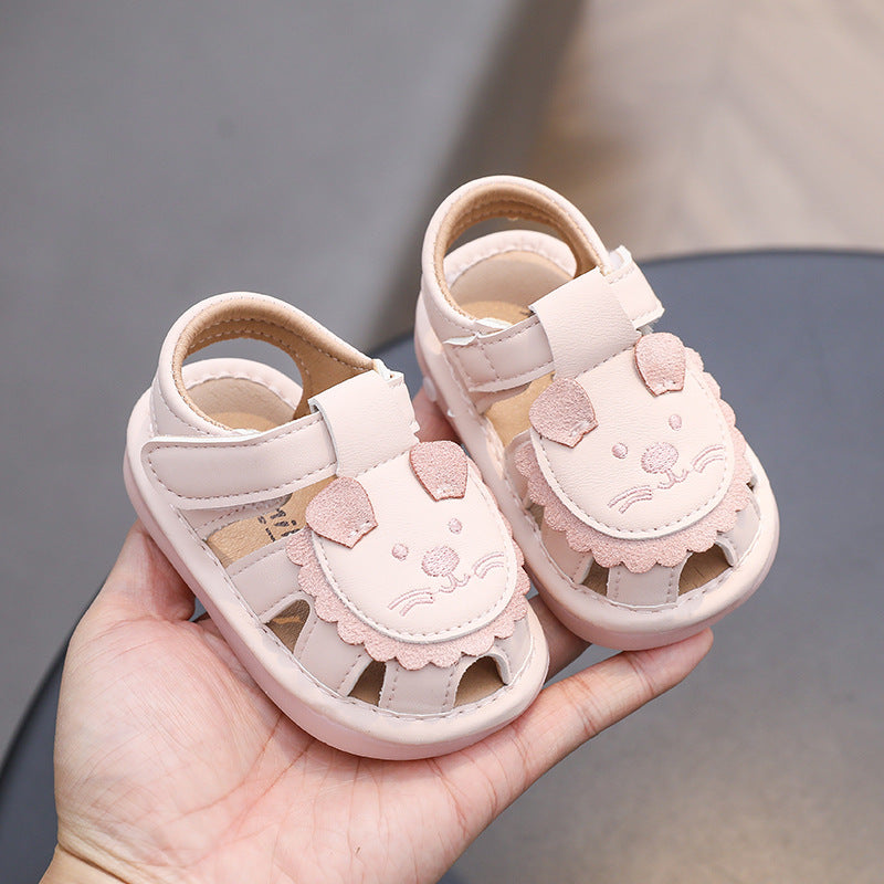 new 0-1-2 year old leather baby shoes, korean style toddler single shoes, infant and children's shoes, first walker squeaky sandals
