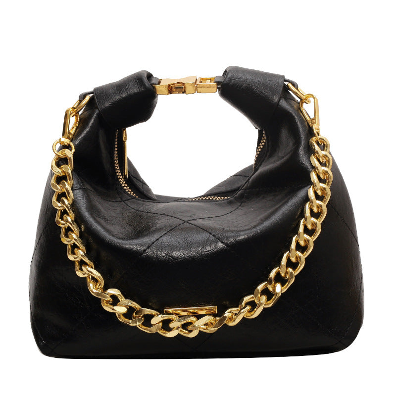 Cross-border delivery 2025 spring and summer new light luxury fashion chain handbag diamond underarm bag women's shoulder messenger bag