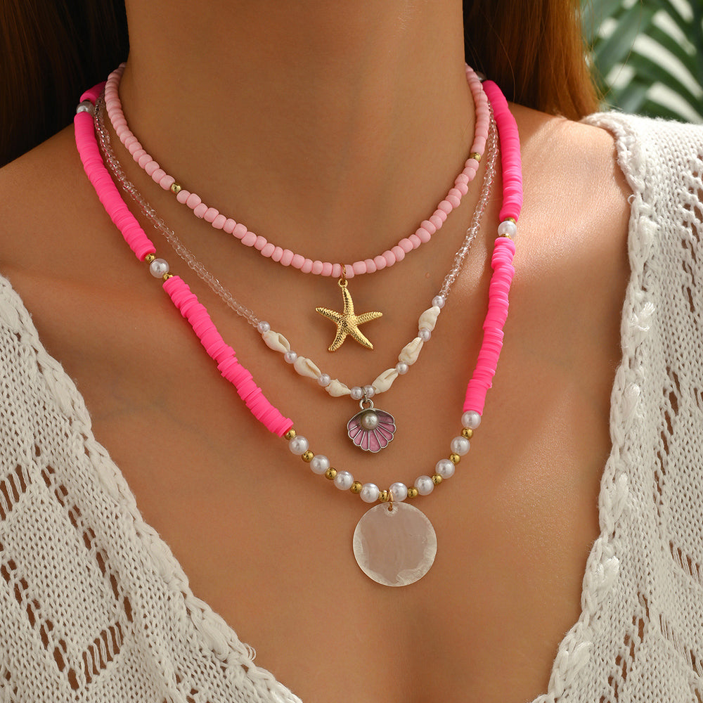 Wholesale seashell necklace set - european & american style, bohemian beach vacation accessories, beaded choker necklace for women