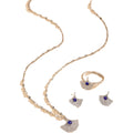 [necklace] women's gemstone fashion cross-border electroplating niche pendant earrings ring classy light luxury clavicle chain jewelry