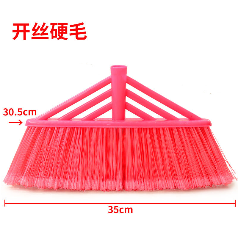 Shuanglong open wire hard hair plastic broom single household sanitation sweeping water outdoor broom head wholesale school factory