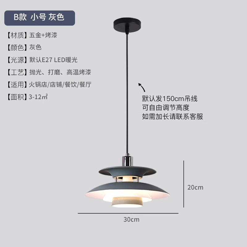 Danish Restaurant Chandelier B & B Cafe Hotel Petal Creative Bar Light Modern Simple Iron Flying Saucer Lighting