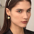 European and american cross-border new fashion high-end elegant earrings - minimalist versatile round studs for women
