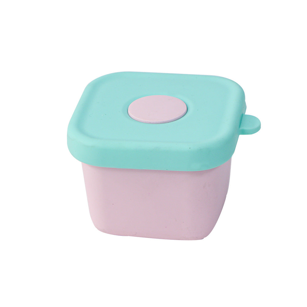 Food-grade silicone baby food storage container, fresh-keeping, freezer-safe, steamer-compatible, portable, airtight, silicone baby food bowl